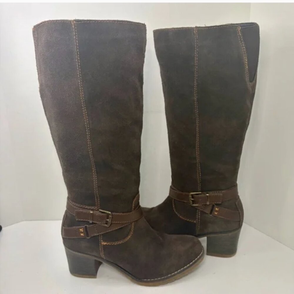 Bjorndal Suede Chocolate Brown Knee-High Women's Boots Size 8 - Picture 8 of 8